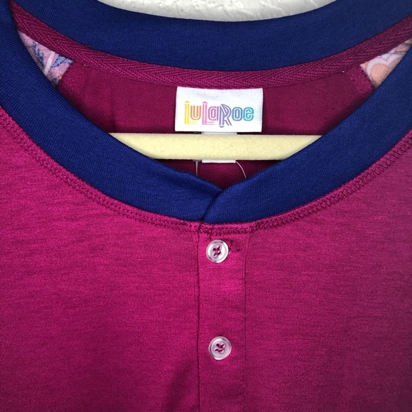 LuLaRoe Pink Long-Sleeve Henley “Mark” 3X BNWT - Picture 5 of 12